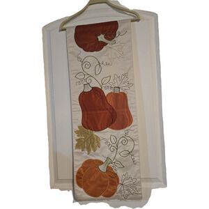 Embroidered Pumpkin Harvest Thanksgiving Table Runner